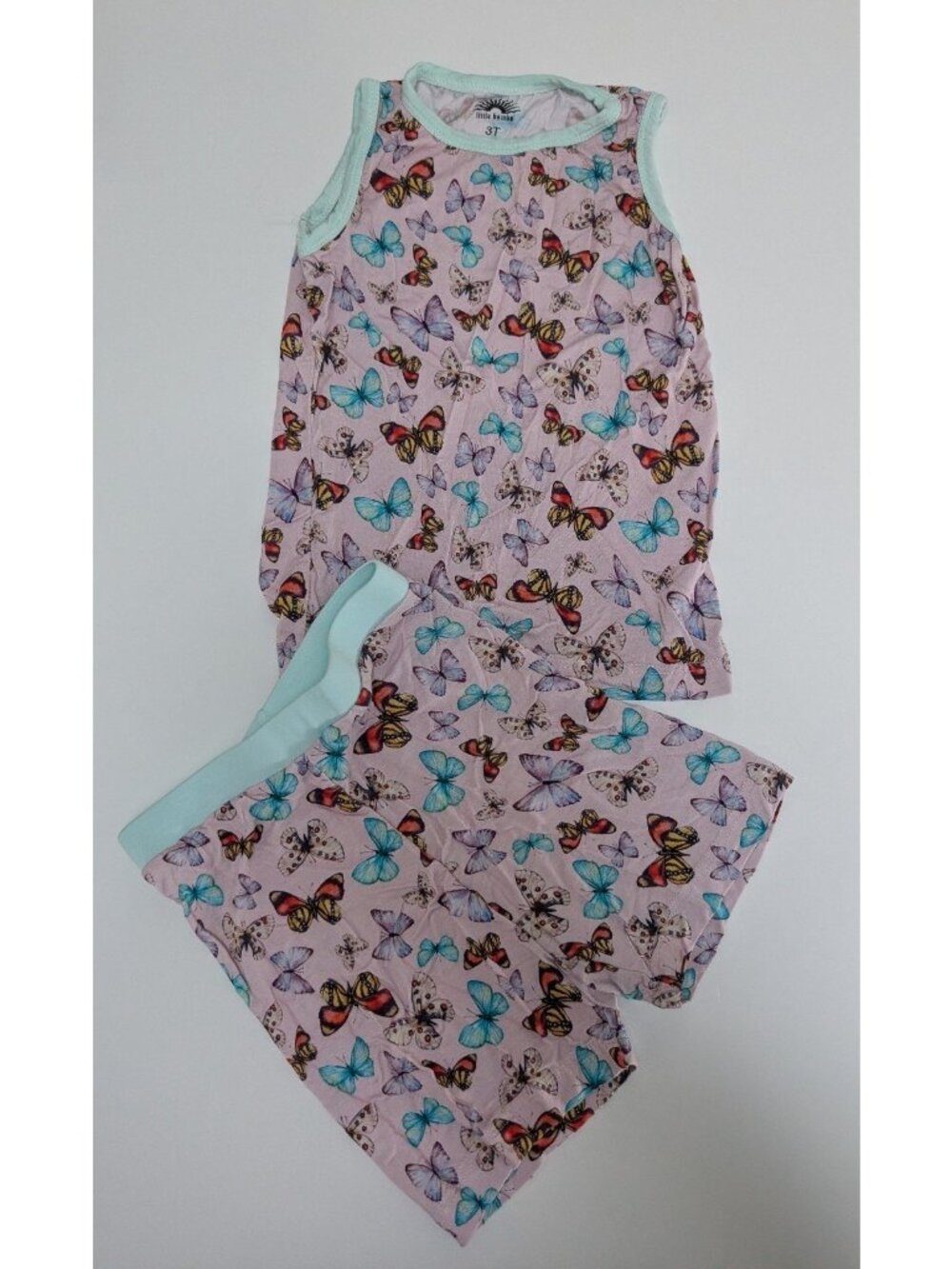 Pink Butterfly Tank Top Shorts Pajamas Set PJ's 3T Little Bambu Butterflies
